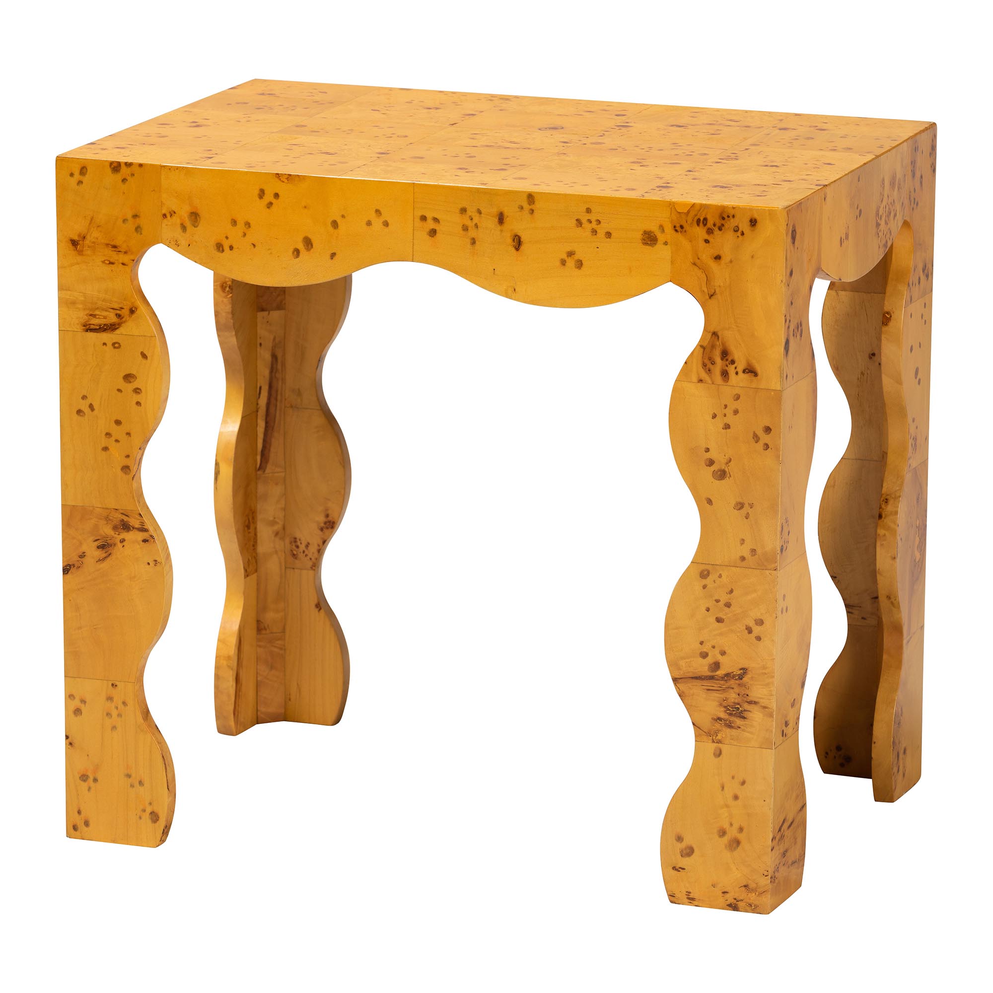 bali & pari Huxley Modern and Contemporary Natural Real Burl Wood End Table